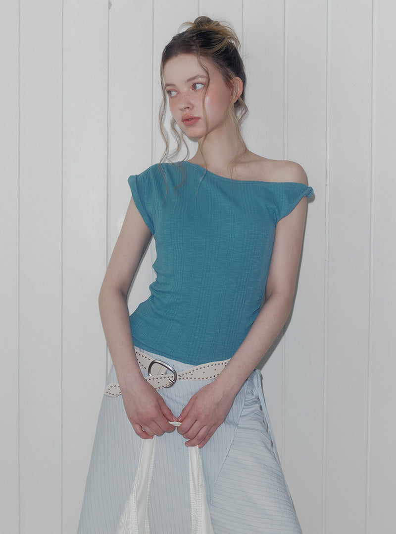 Noah stud wave leather belt