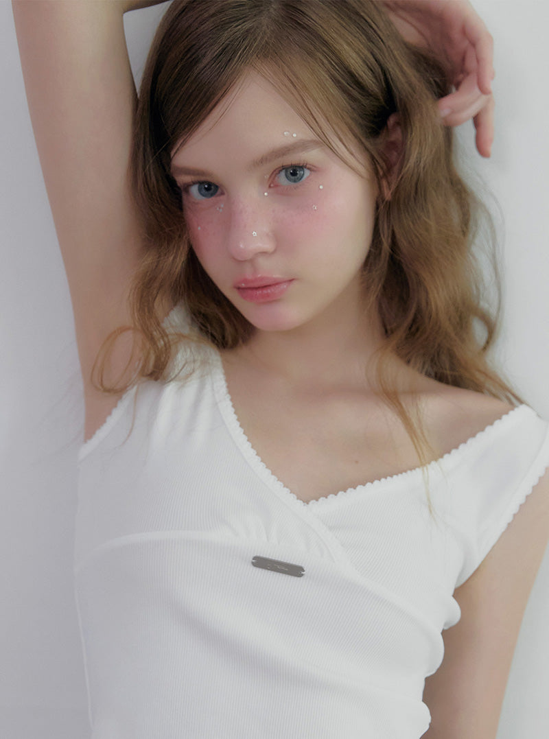 Elbin lace wrap v-neck sleeveless