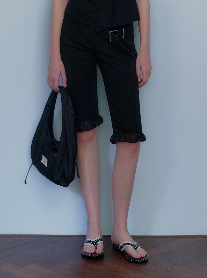 Lembre lace square leather belt