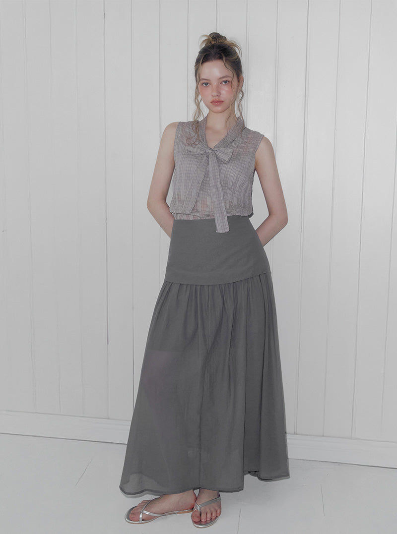 Peson check strap unbalanced blouse