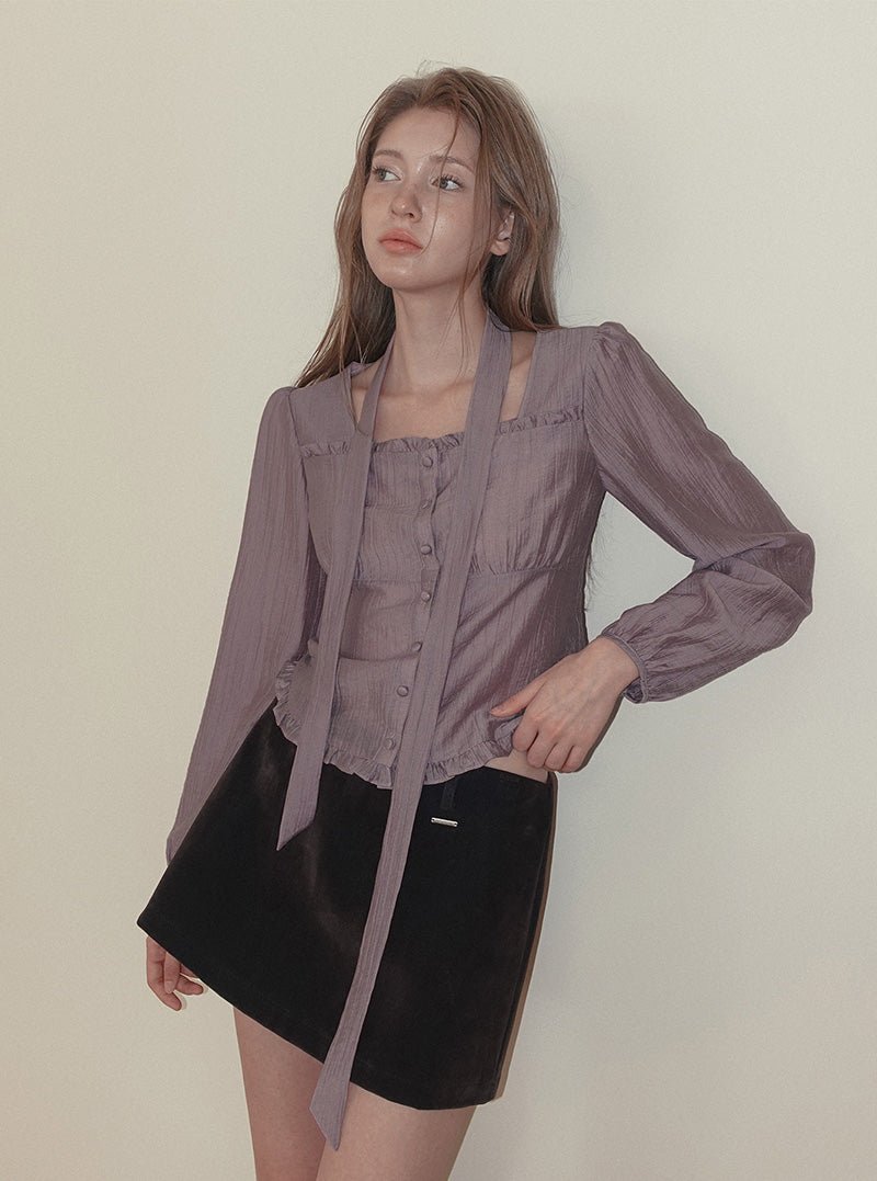Duel suede mini skirt