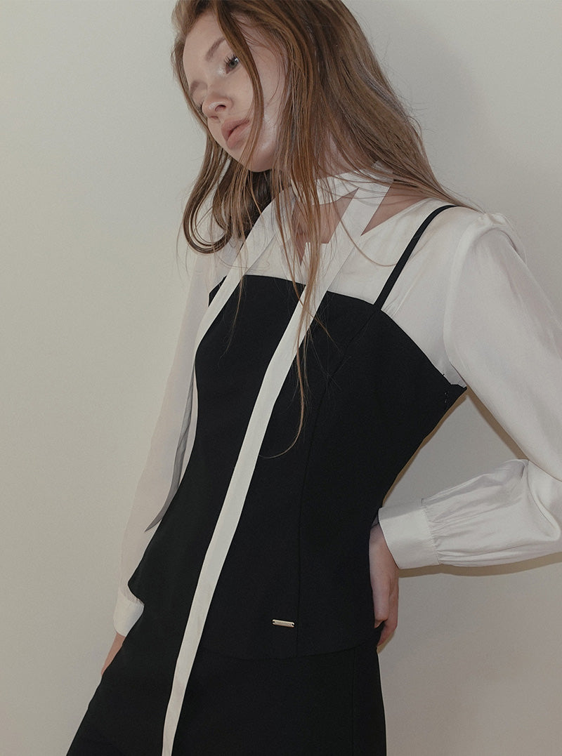 Elto asymmetric sleeveless bustier