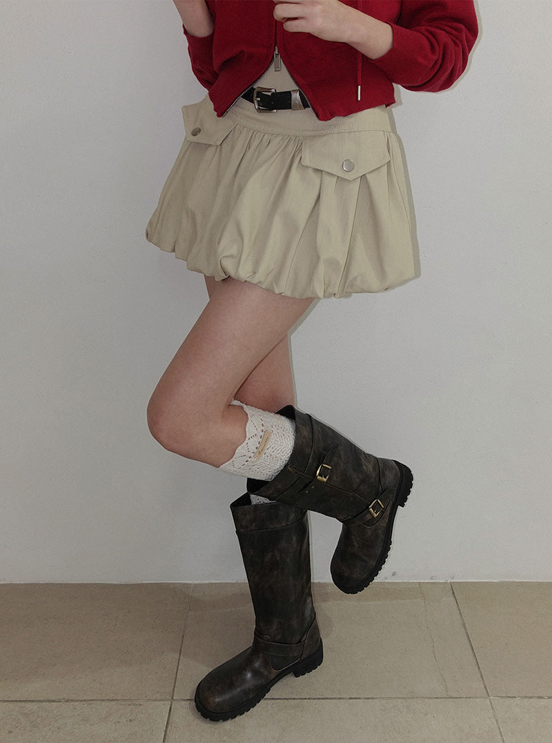 Konk pocket balloon mini skirt belt set