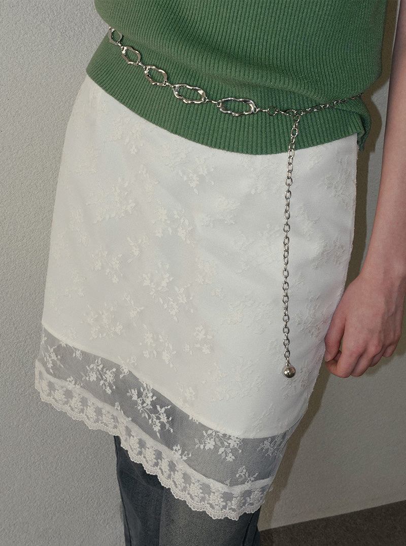 Ria lace midi skirt
