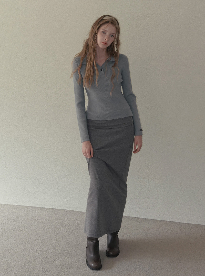 Siren folding eyelet long skirt