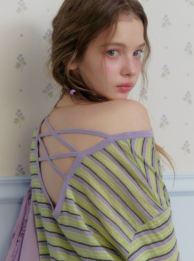 Arit stripe strap long sleeve t-shirt