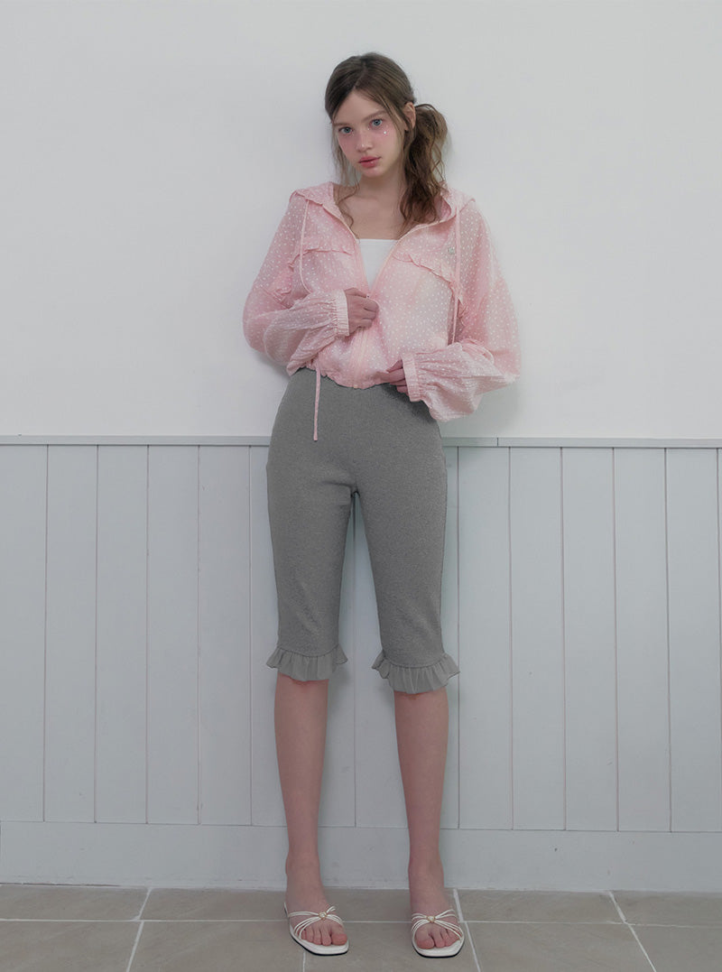 Dobel frill banding biker pants