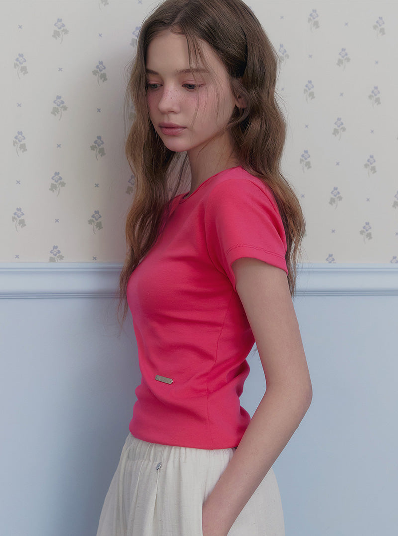 Rizle basic color short sleeve t-shirt