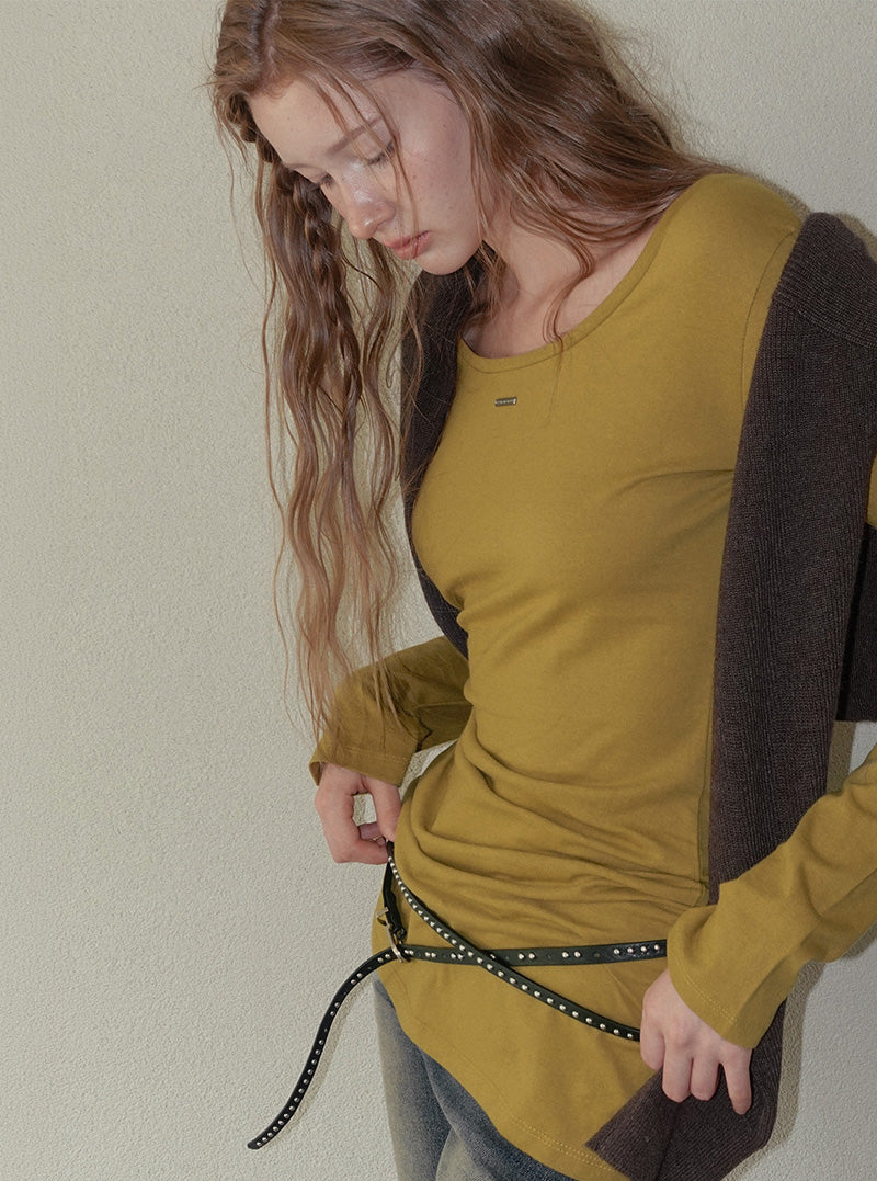 Obel U-neck long sleeve T-shirt