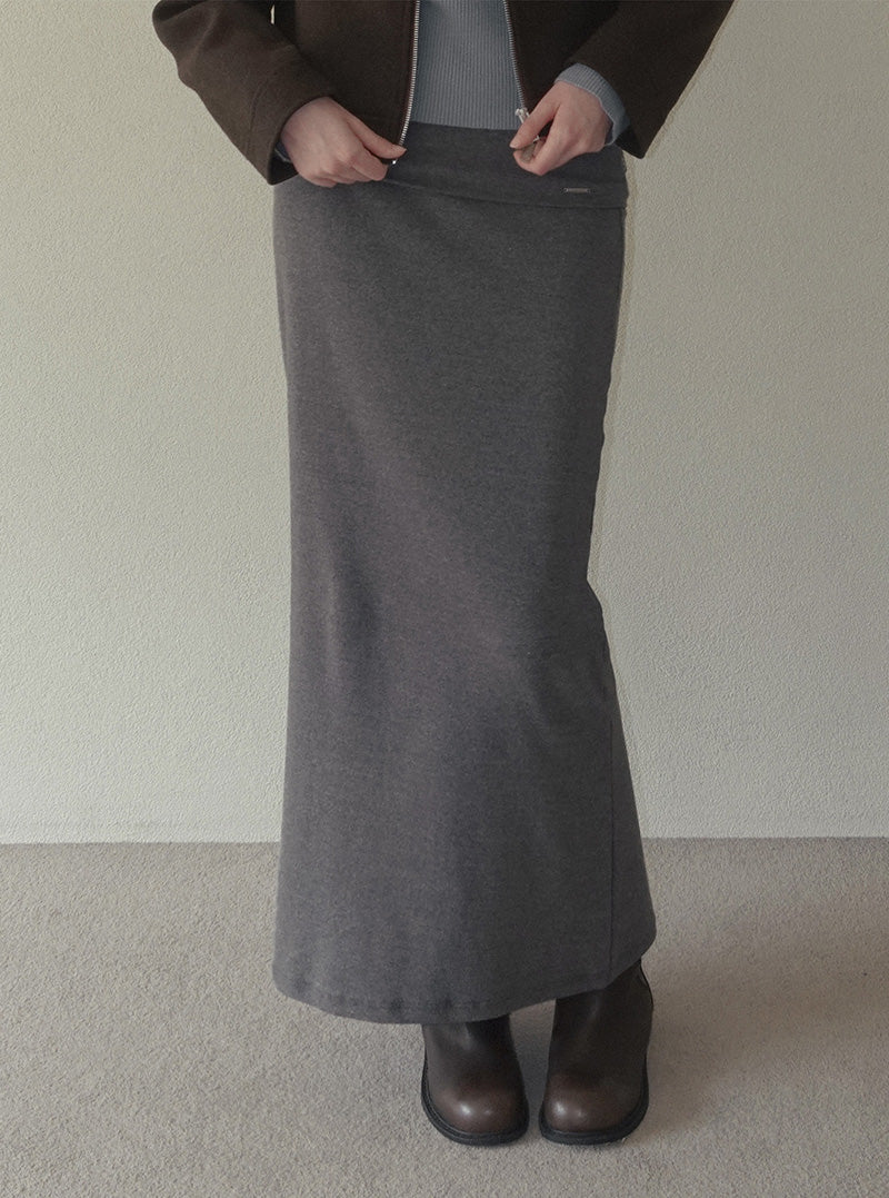 Siren folding eyelet long skirt