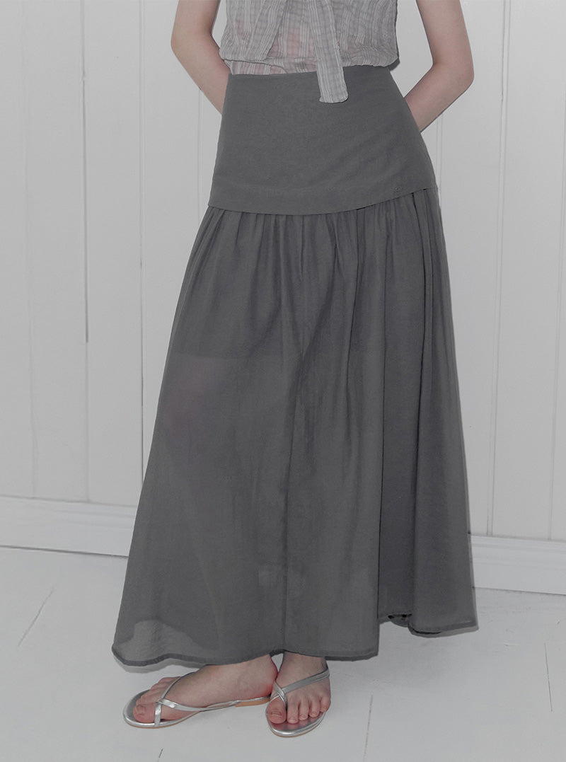 Mels layered flare long skirt