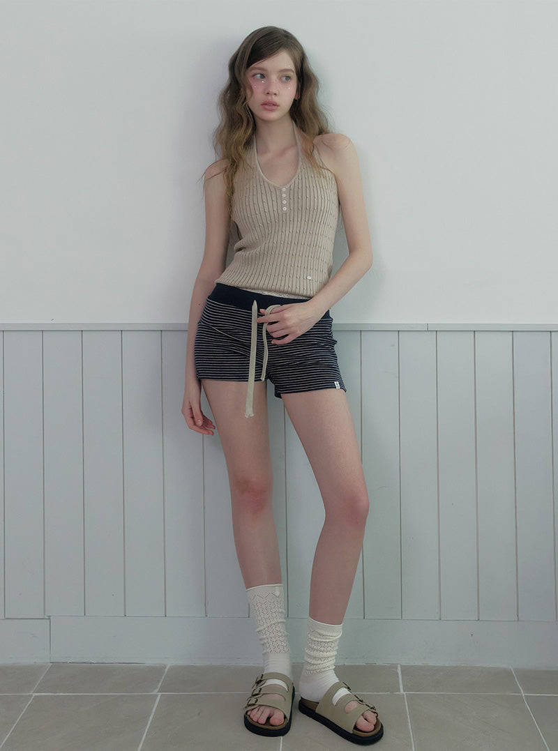 Cheron halterneck cable knit sleeveless