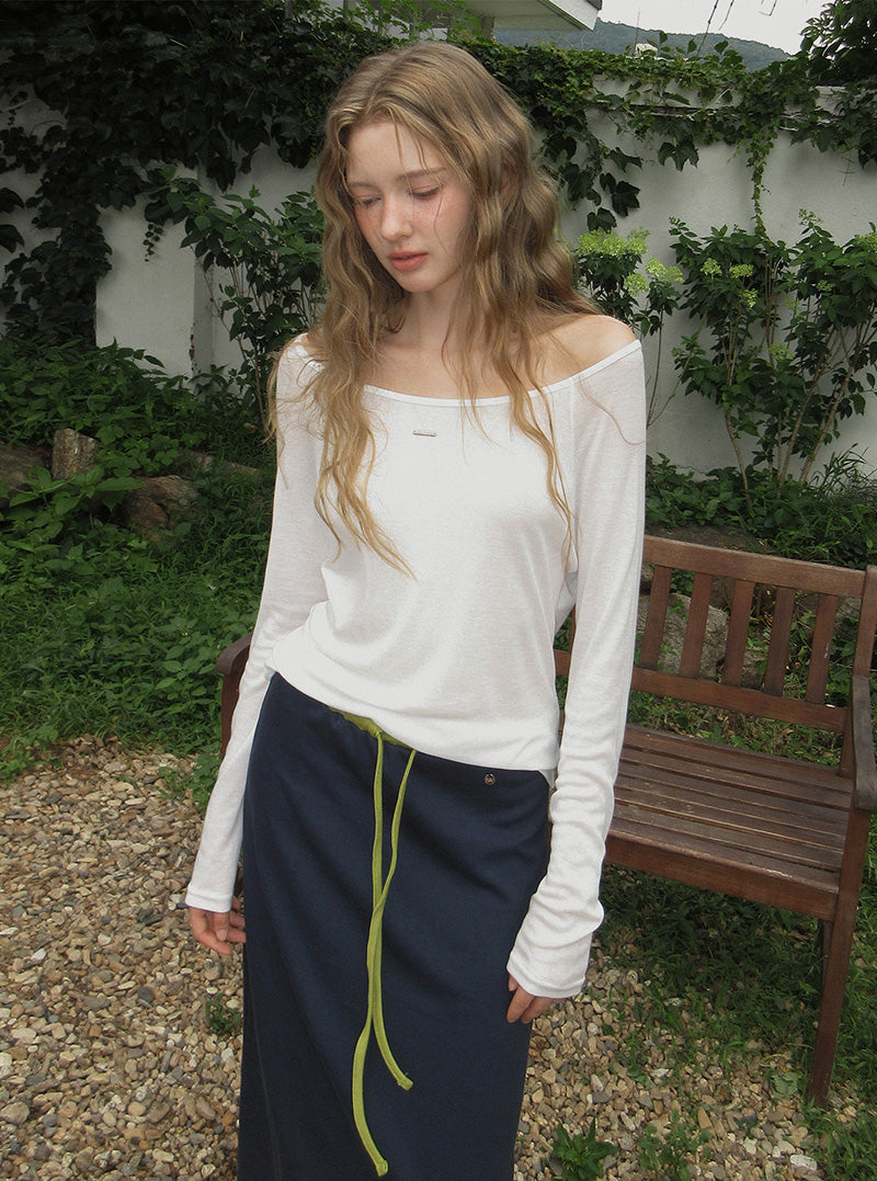 Haram contrast banding long skirt