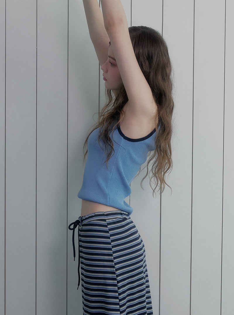 Smon contrast symbol knit sleeveless