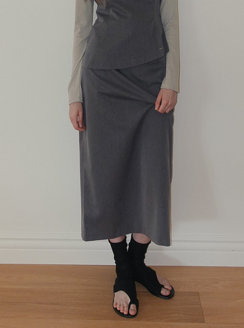 Eltin basic long skirt (belt set)