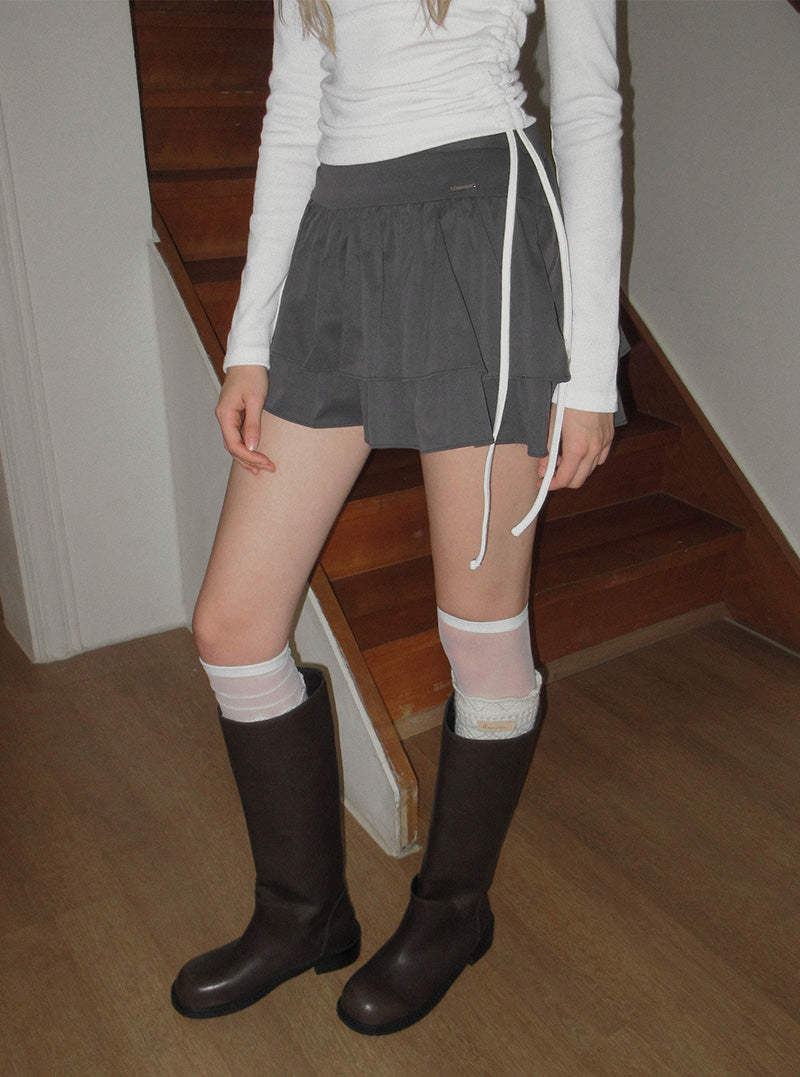 Barnes double pleated mini skirt