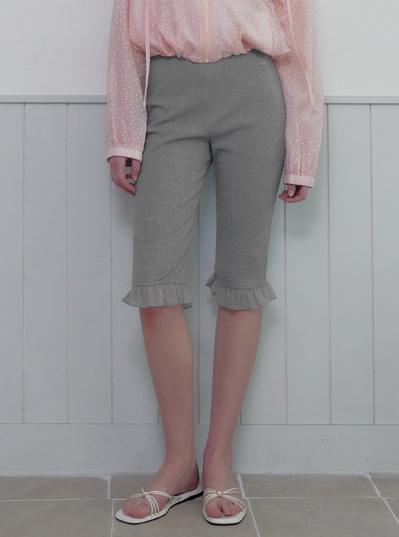 Dobel frill banding biker pants