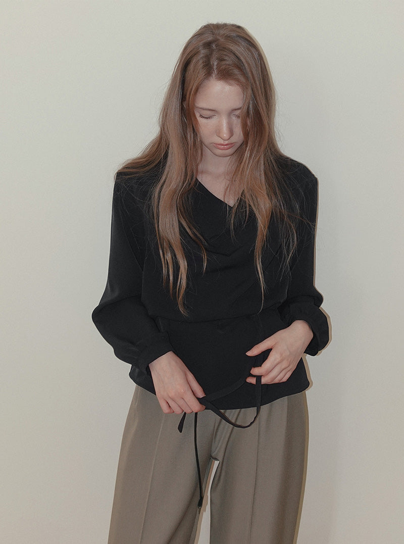 Spen turtleneck long sleeve blouse (strap set)