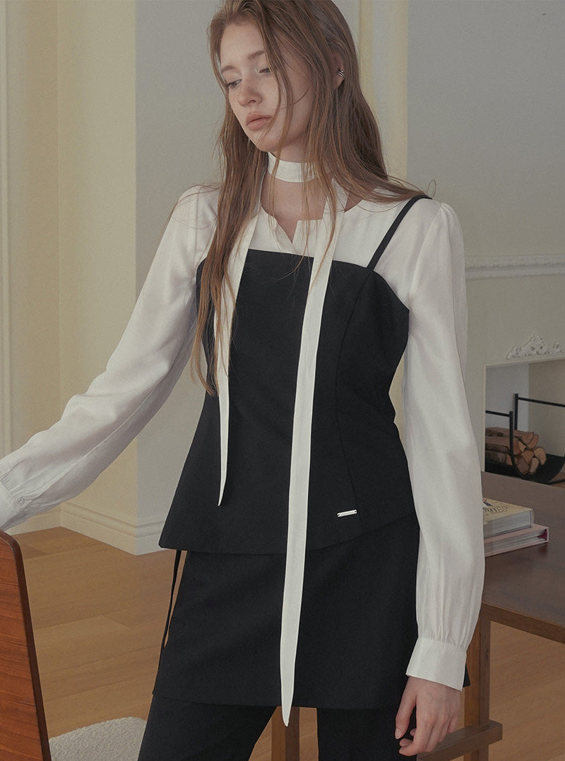 Elto asymmetric sleeveless bustier
