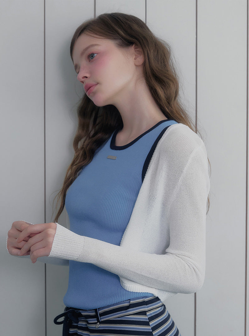 Lune crop knit bolero cardigan