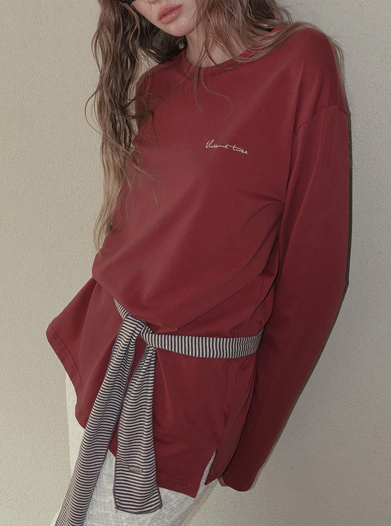 Poeto lettering oversized long sleeve T-shirt