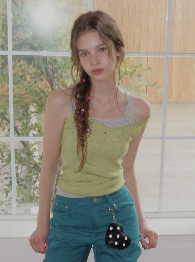 Puzz symbol basic knit sleeveless