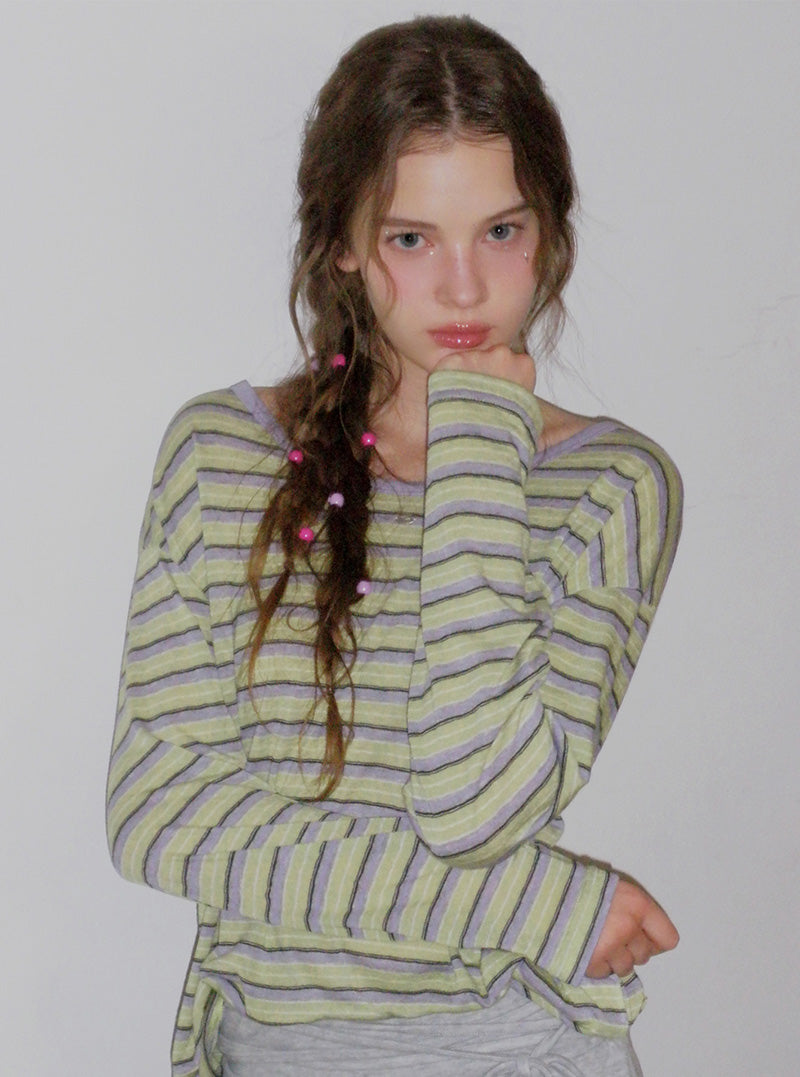 Arit stripe strap long sleeve t-shirt