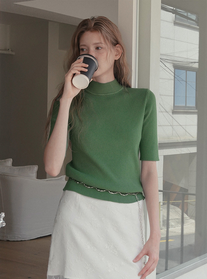 Mael half-neck ribbed knit