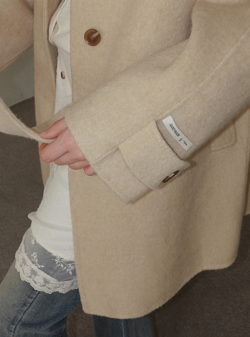 Jainer collar half handmade coat (strap set)