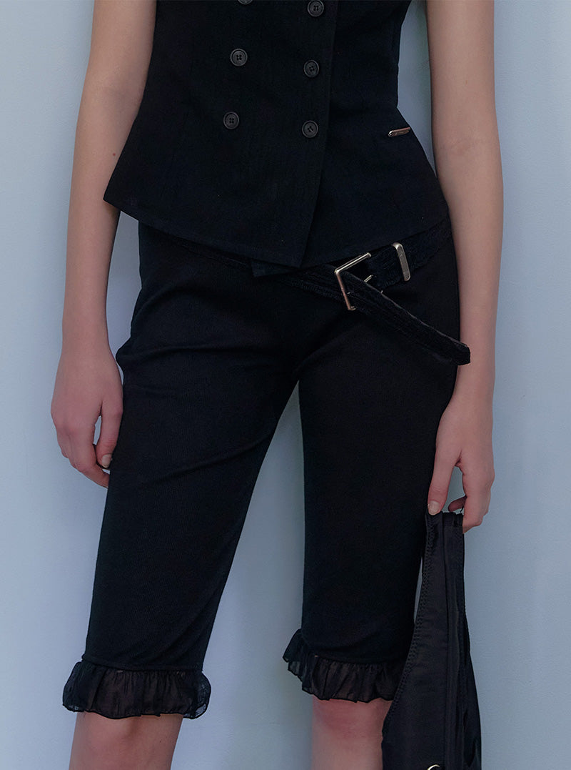 Lembre lace square leather belt