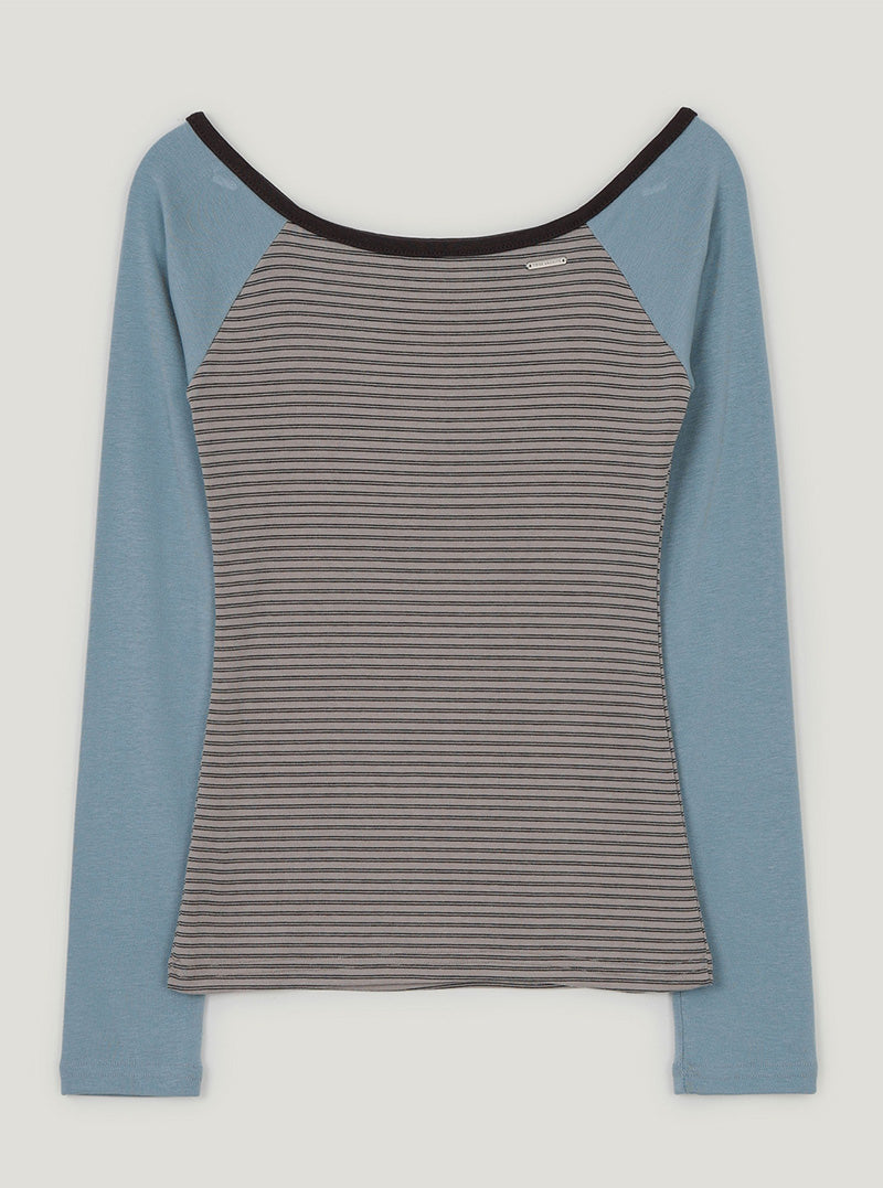 Bennett stripe raglan long sleeve T-shirt
