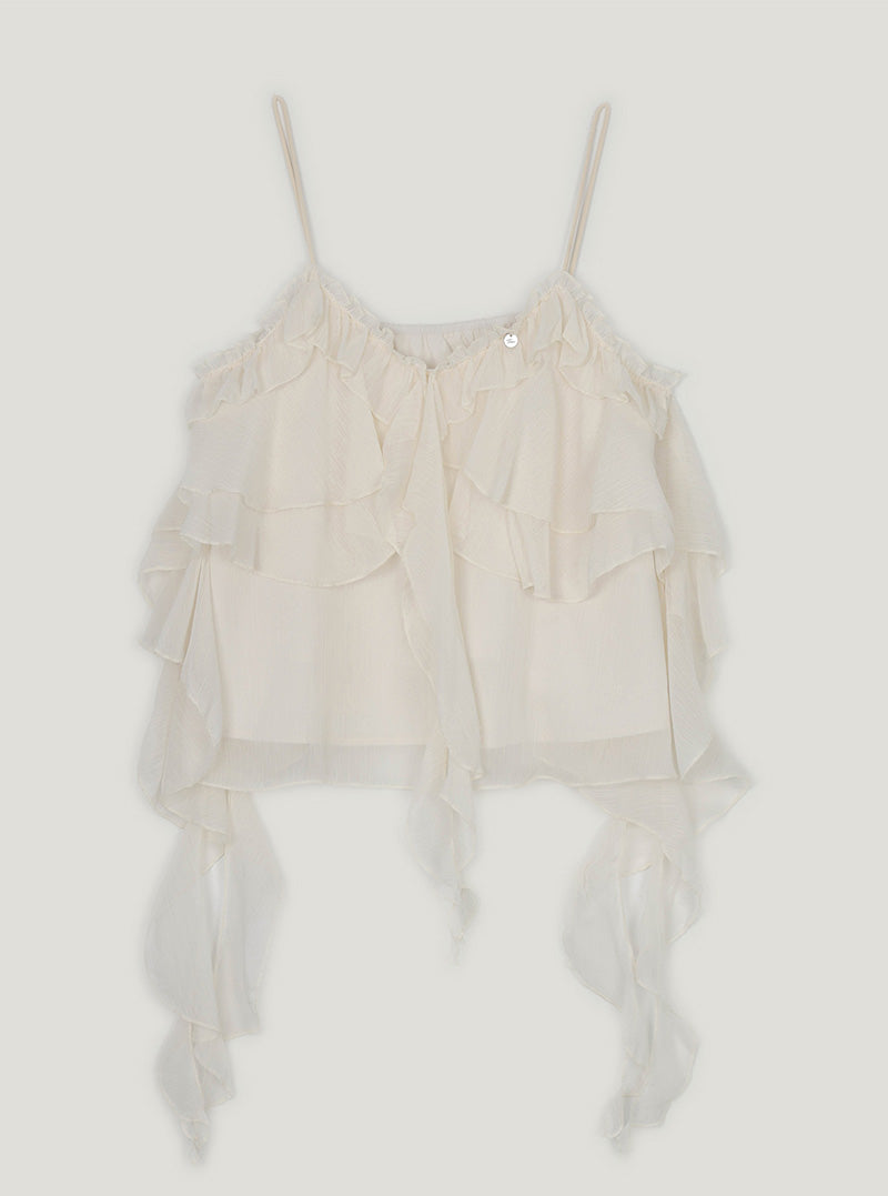 Poel tiered frill sleeveless blouse
