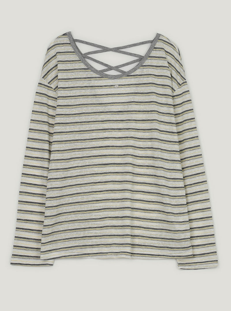 Arit stripe strap long sleeve t-shirt