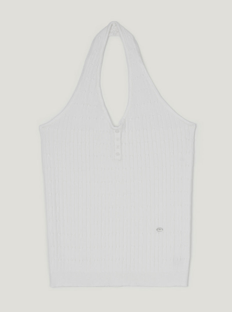 Cheron halterneck cable knit sleeveless