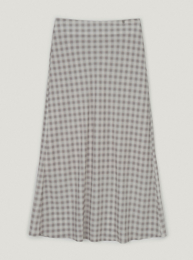 Kemil check long skirt