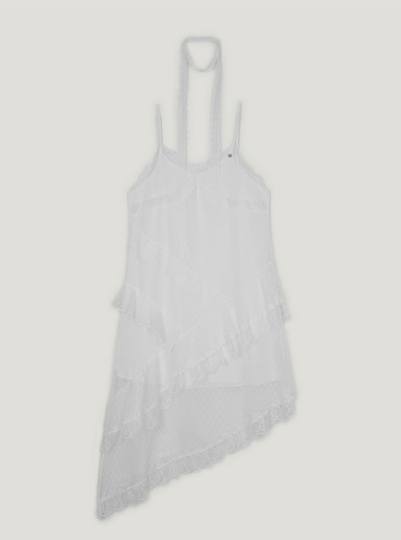 Rintu lace layered sleeveless long dress strap set