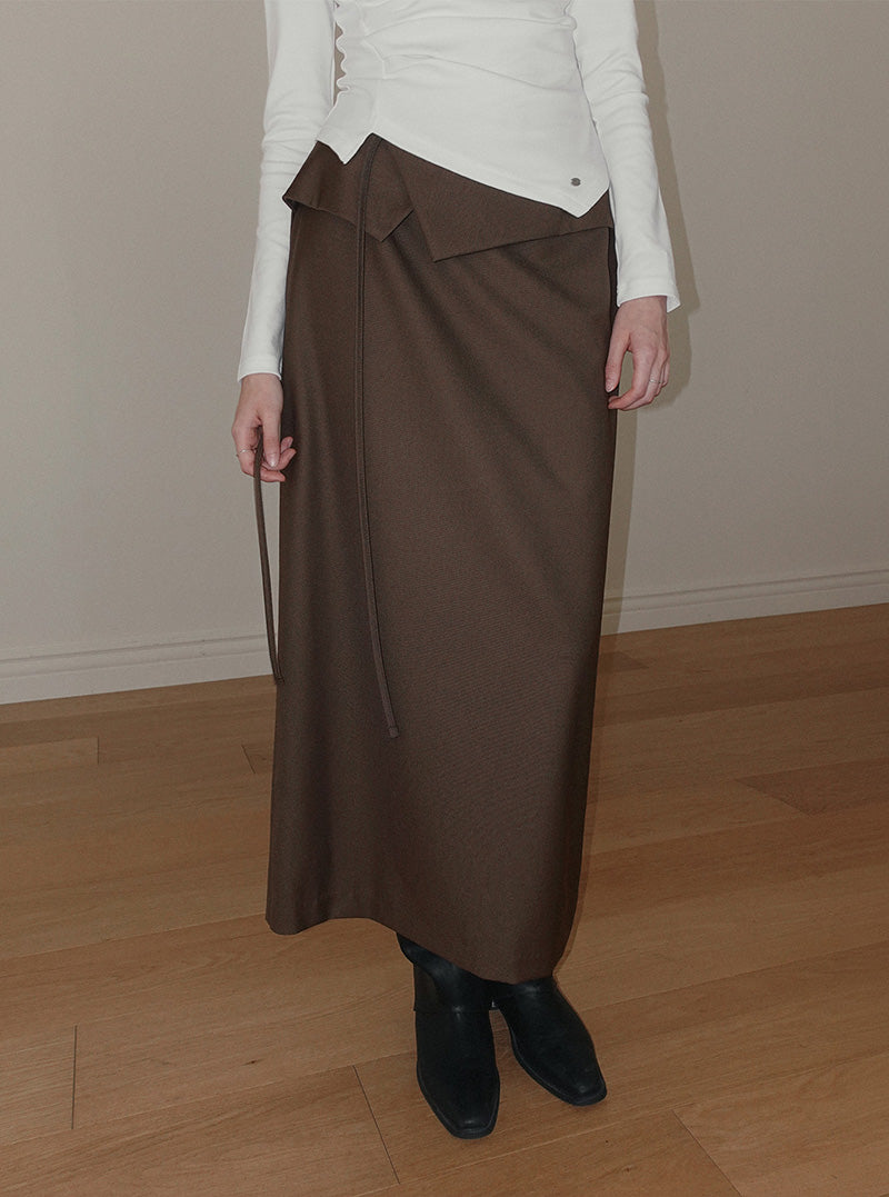 Renk layered strap maxi long skirt