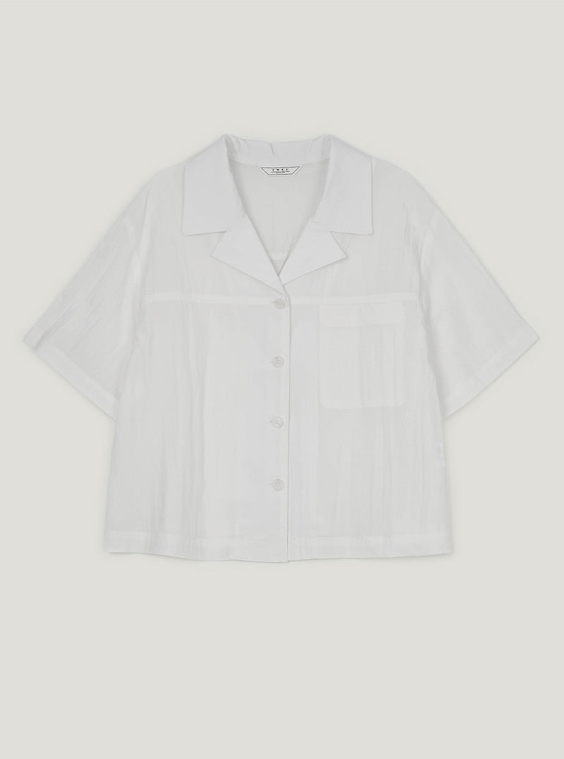 Trick pocket collar short sleeve shirt
