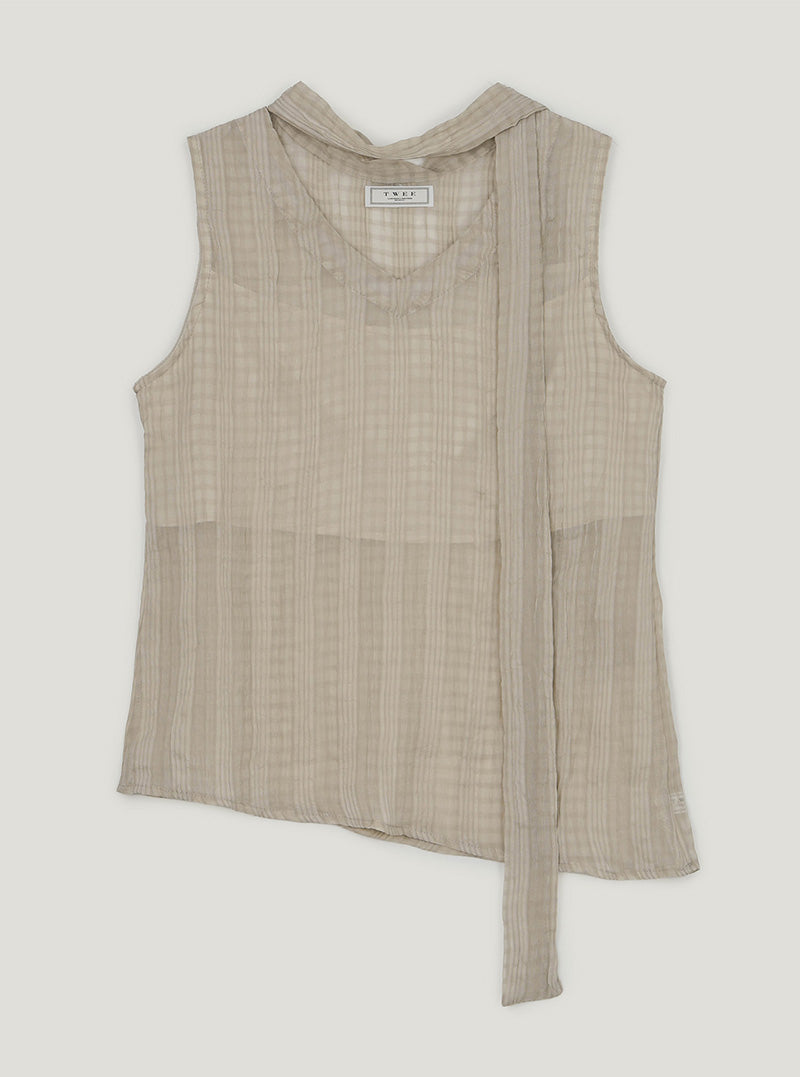Peson check strap unbalanced blouse