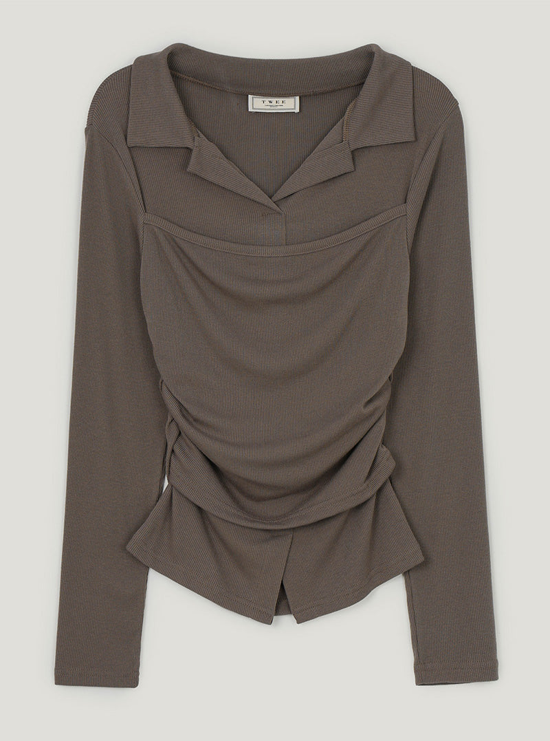 Boin layered ribbed long sleeve T-shirt