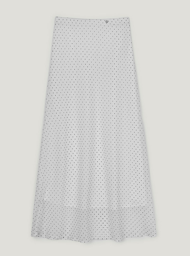 Melo dot banding maxi long skirt