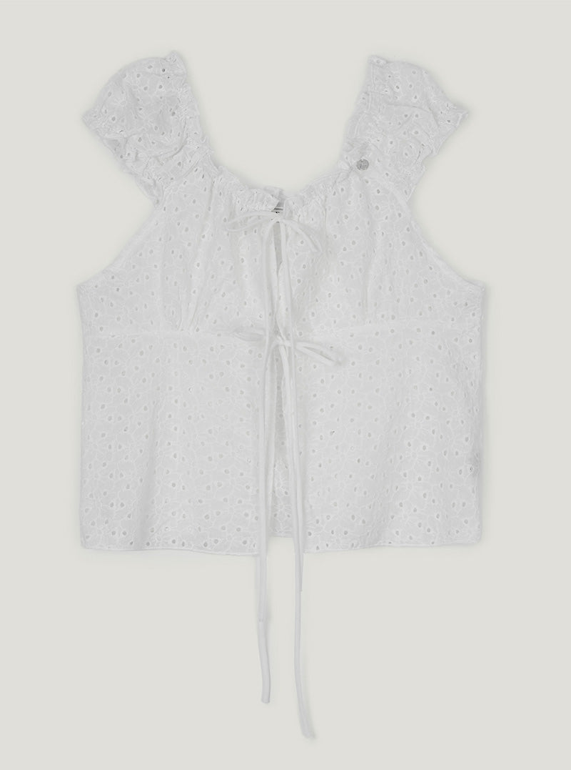 Riri punching strap sleeveless blouse