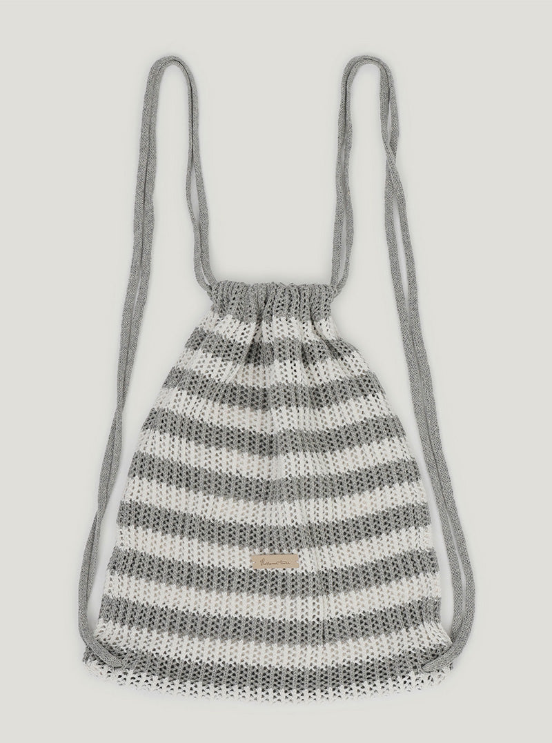 Lurkin stripe knit string backpack