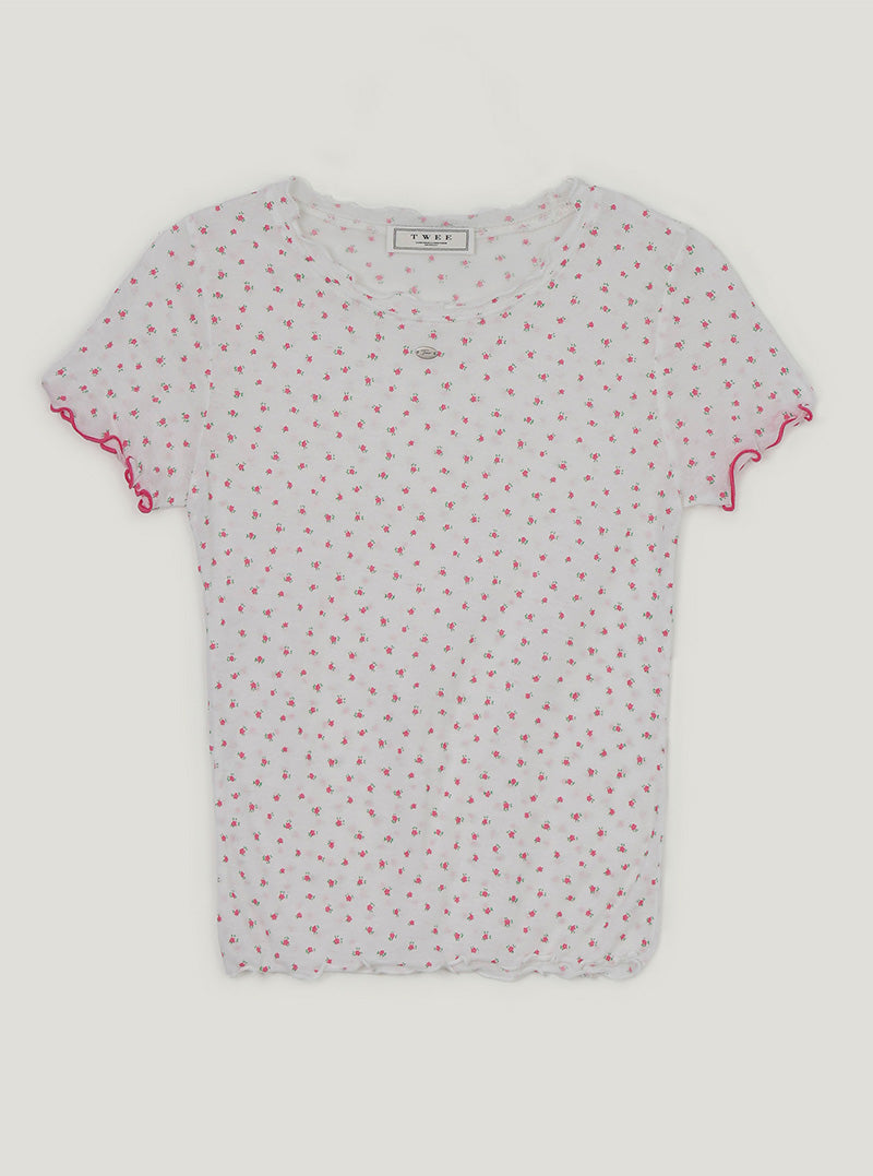 Zento flower contrast short sleeve t-shirt