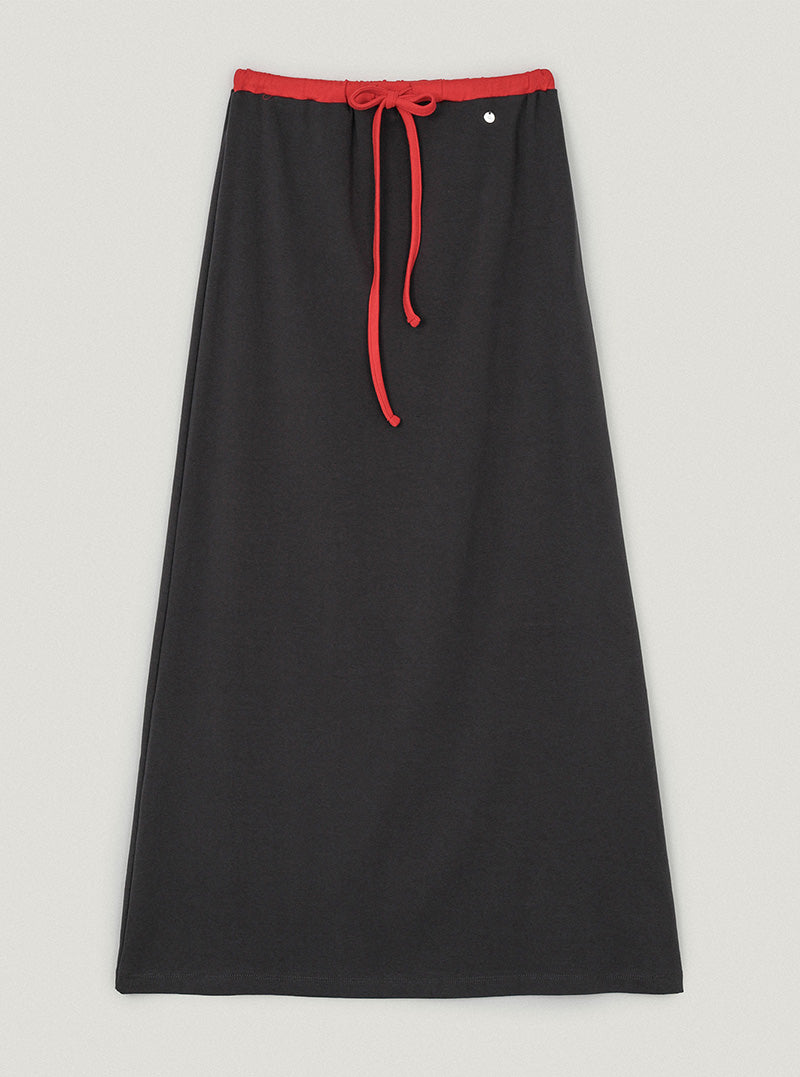 Haram contrast banding long skirt