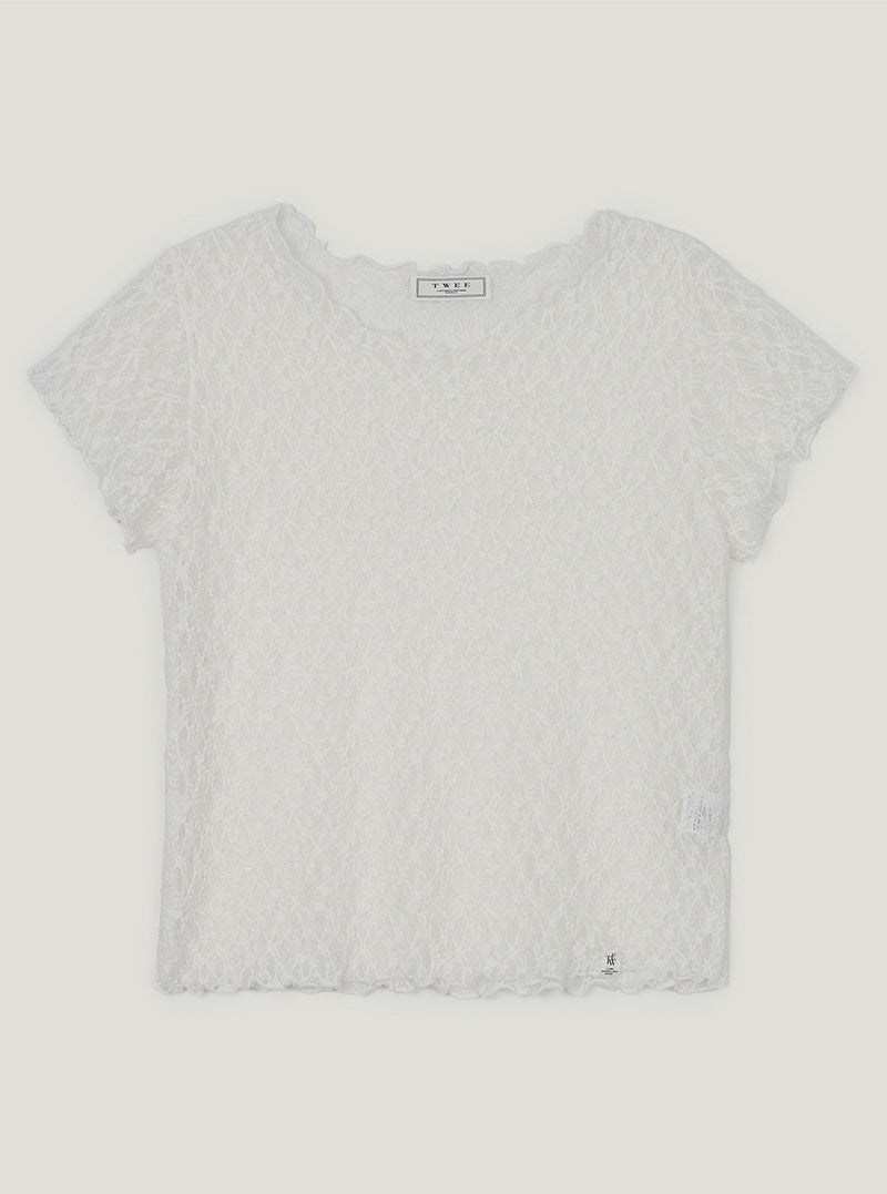 Tuti see-through lace short sleeve t-shirt
