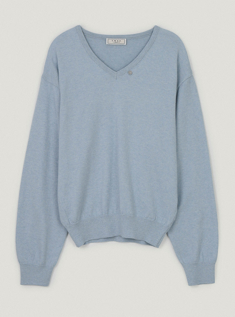 Dallot basic V-neck long sleeve knit