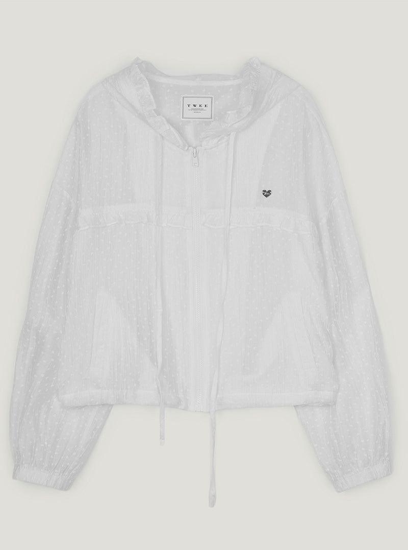 Tieon frill lace hood wind jumper