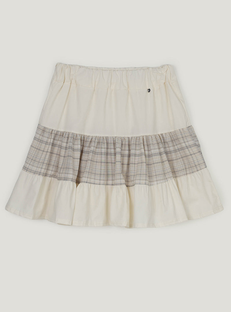 Pino contrast tiered banding mini skirt
