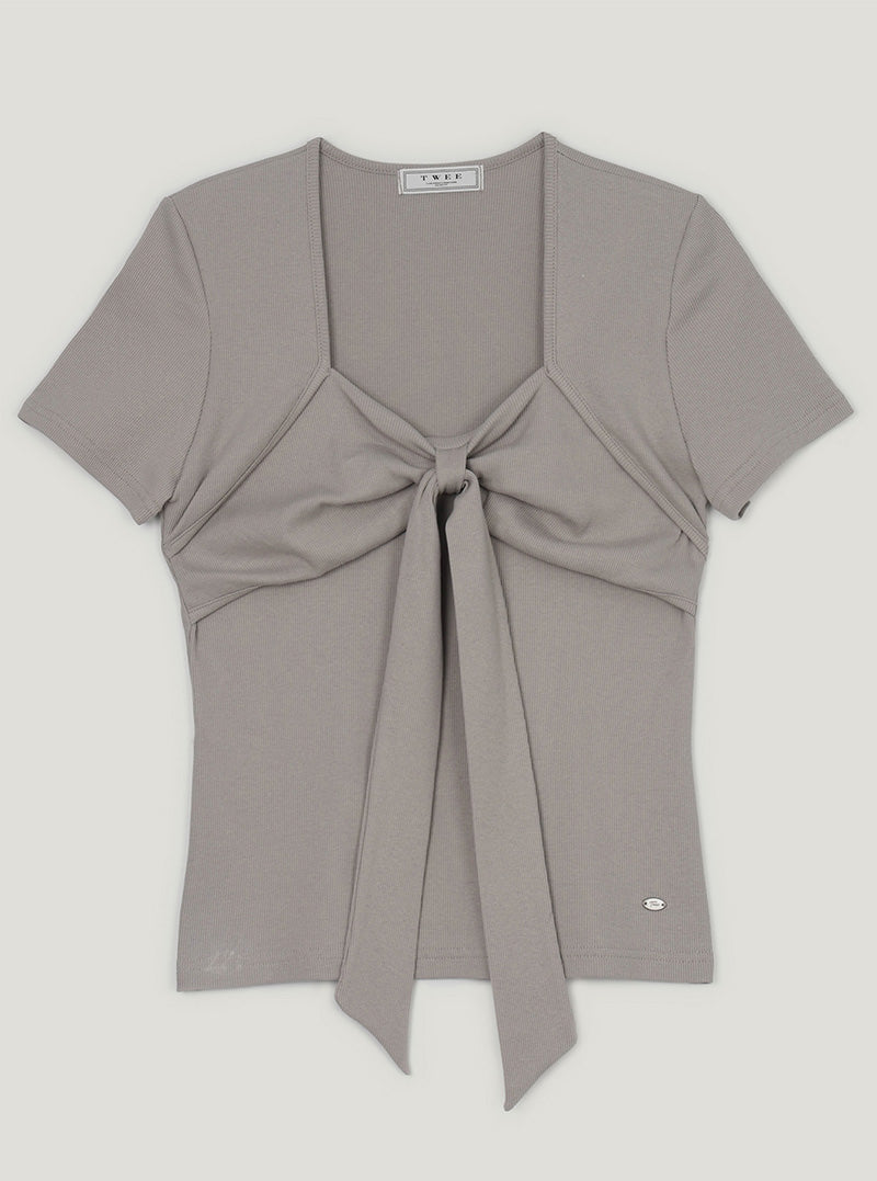 Conti ribbon ribbed short sleeve t-shirt